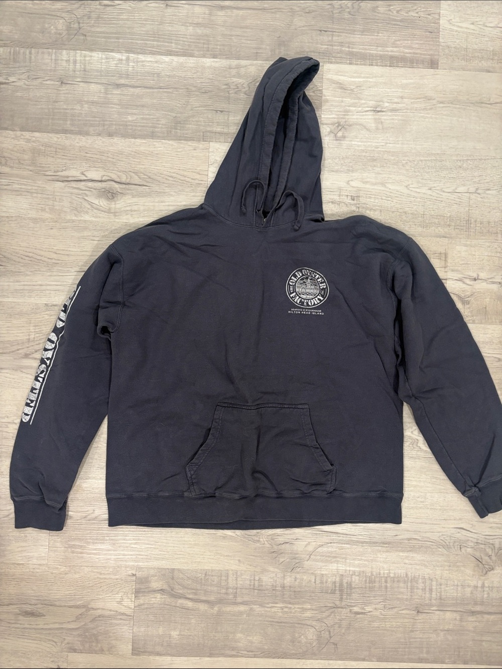 Men's Black Pullover Hoodie with Chest Emblem
